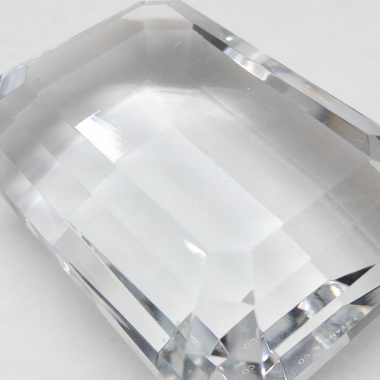 Tiffany & Co. Crystal Emerald Cut Paperweight