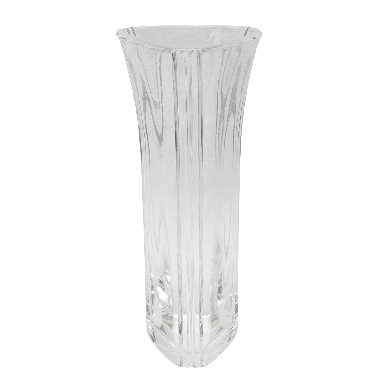 Baccarat Ridged Triangular Crystal Vase