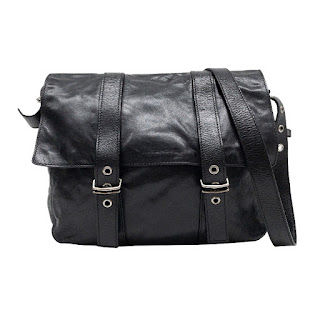 Jil Sander Small Black Leather Messenger Bag