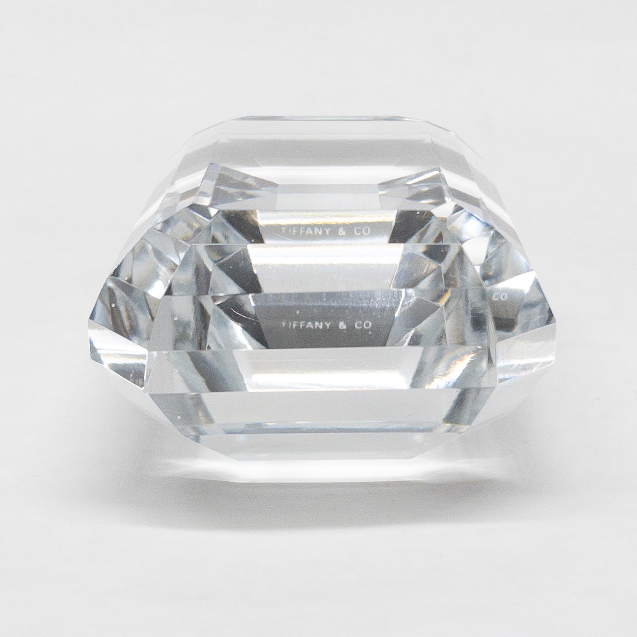 Tiffany & Co. Crystal Emerald Cut Paperweight