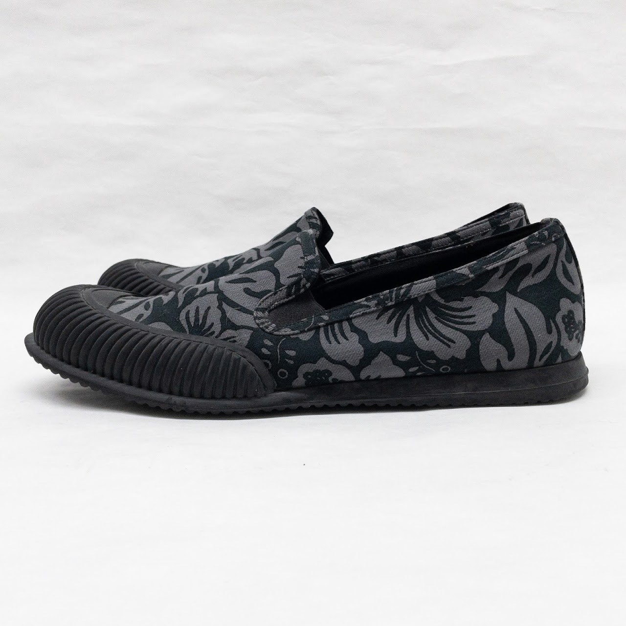 Prada Canvas Black & Grey Hibiscus Sneakers