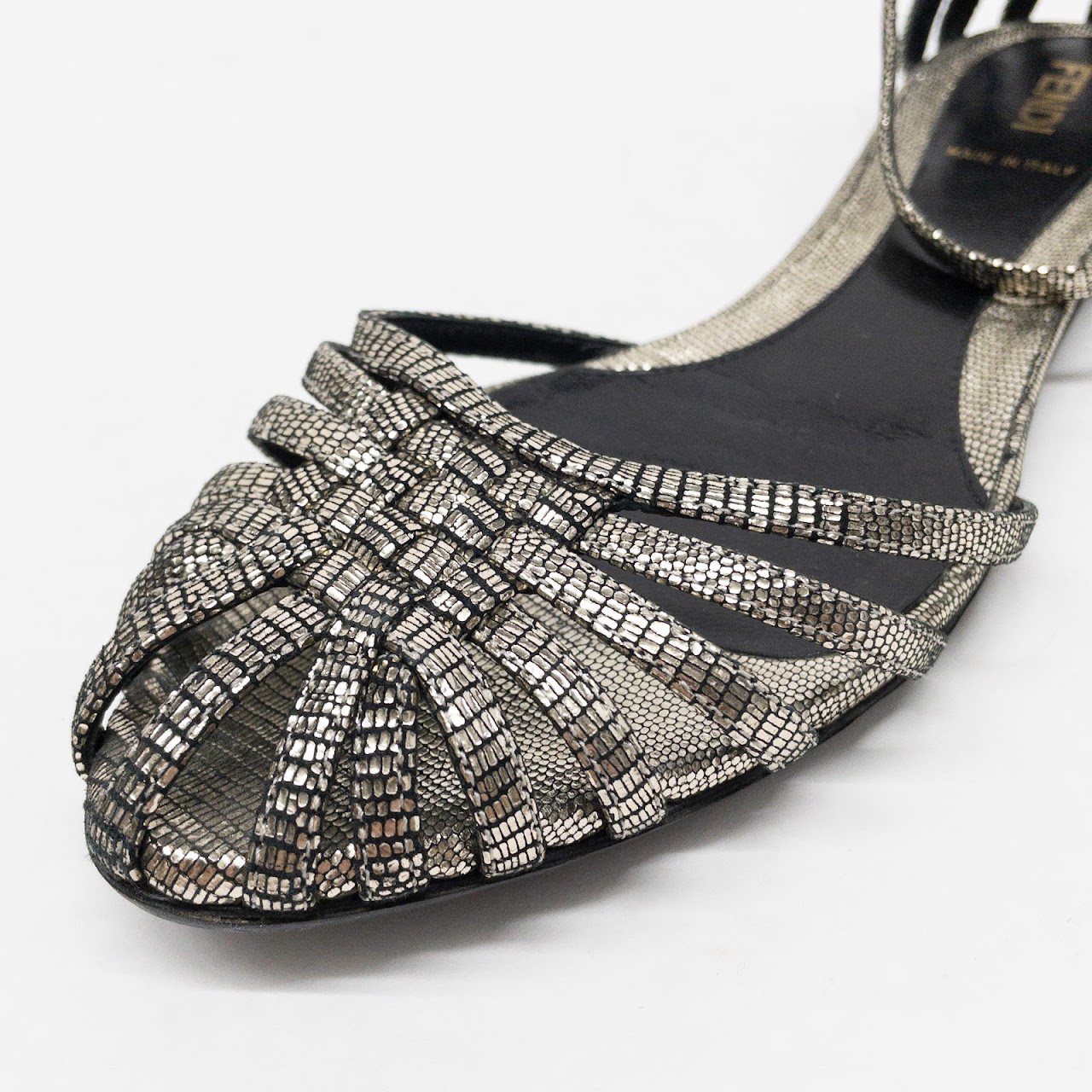Fendi Metallic Sandals
