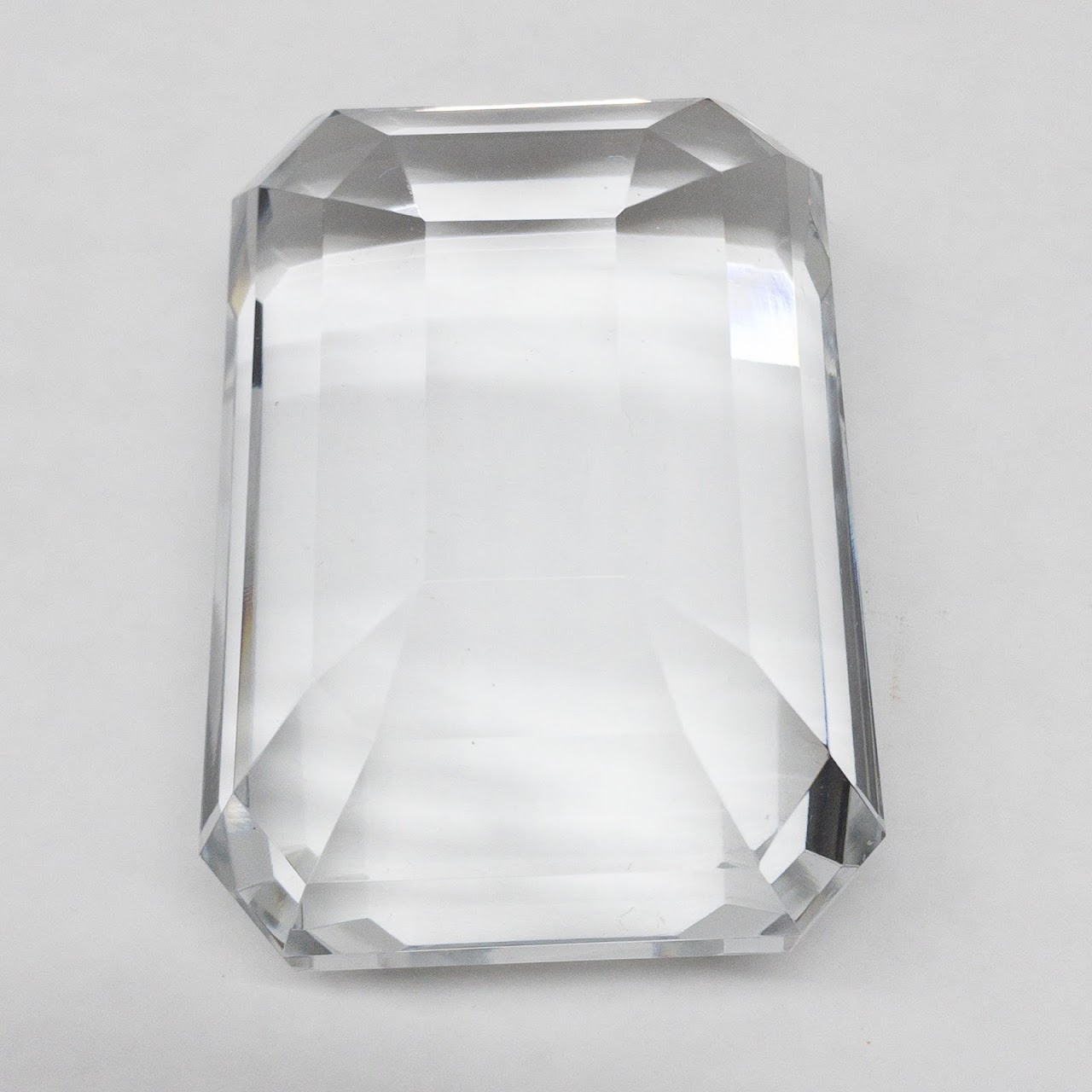 Tiffany & Co. Crystal Emerald Cut Paperweight