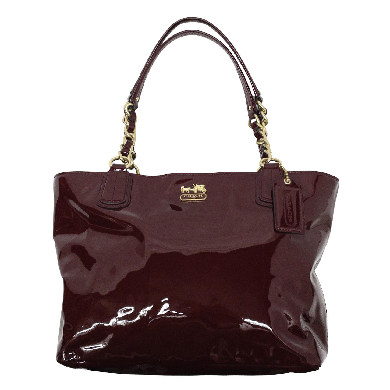 Coach shiny leather handbag new arrivals