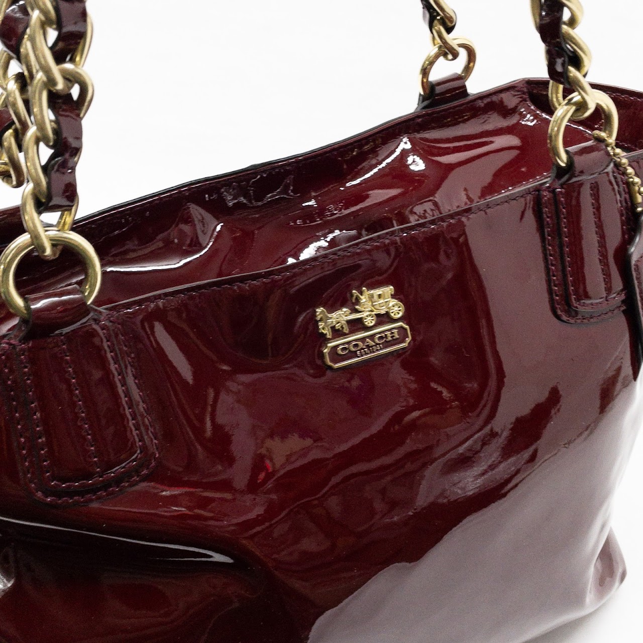 Coach Garnet Patent Leather Handbag
