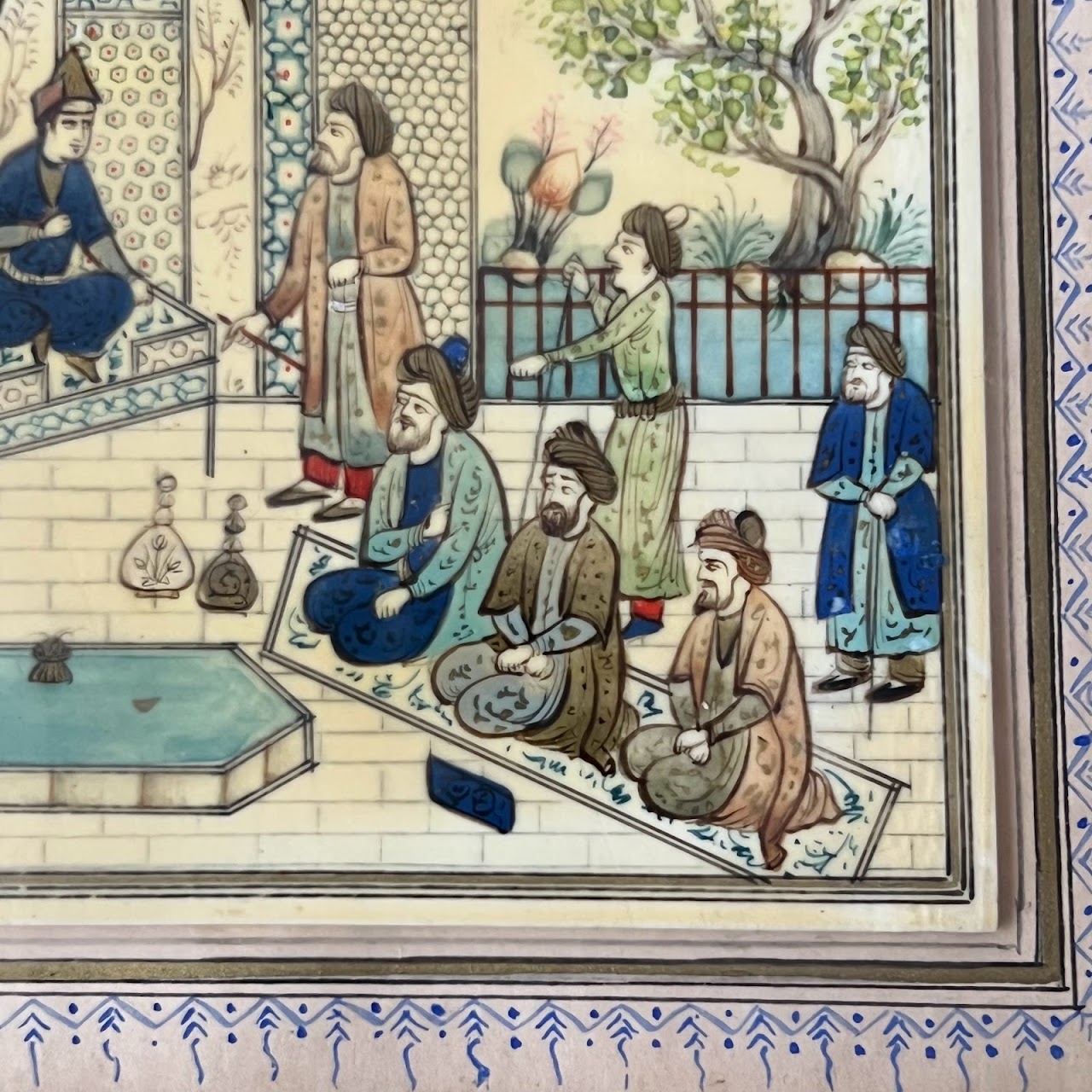 Indian Vintage Miniature Court Scene Painting on Bone #1