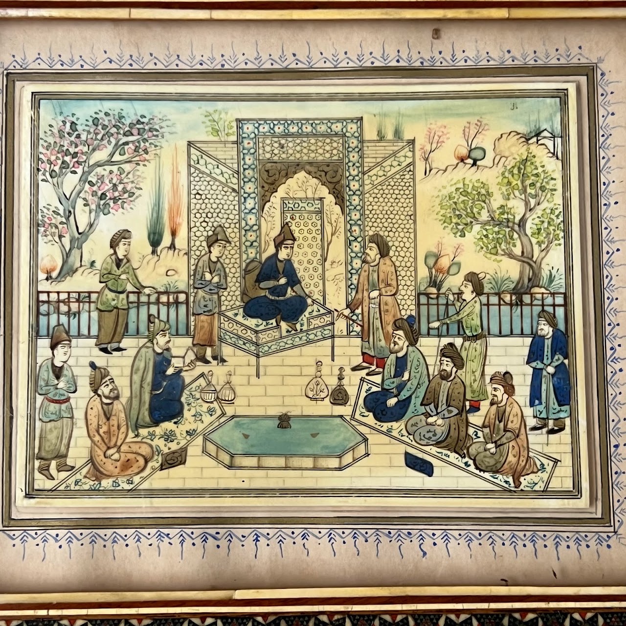 Indian Vintage Miniature Court Scene Painting on Bone #1