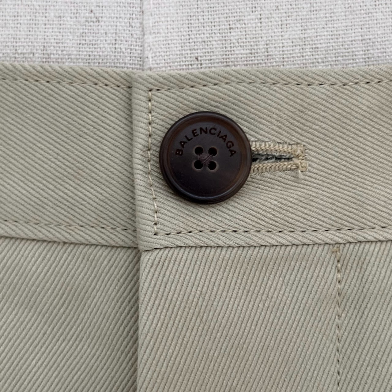 Balenciaga Stone Twill Canvas Chino Pants