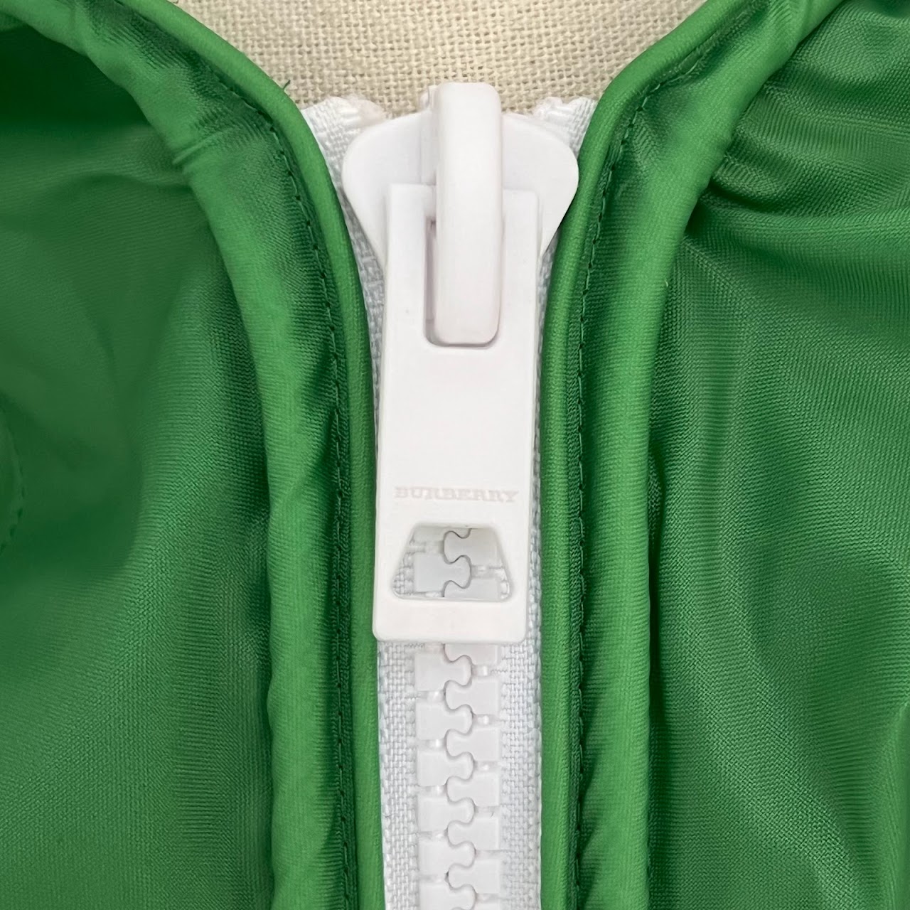 Burberry London Kelly Green Hooded Windbreaker