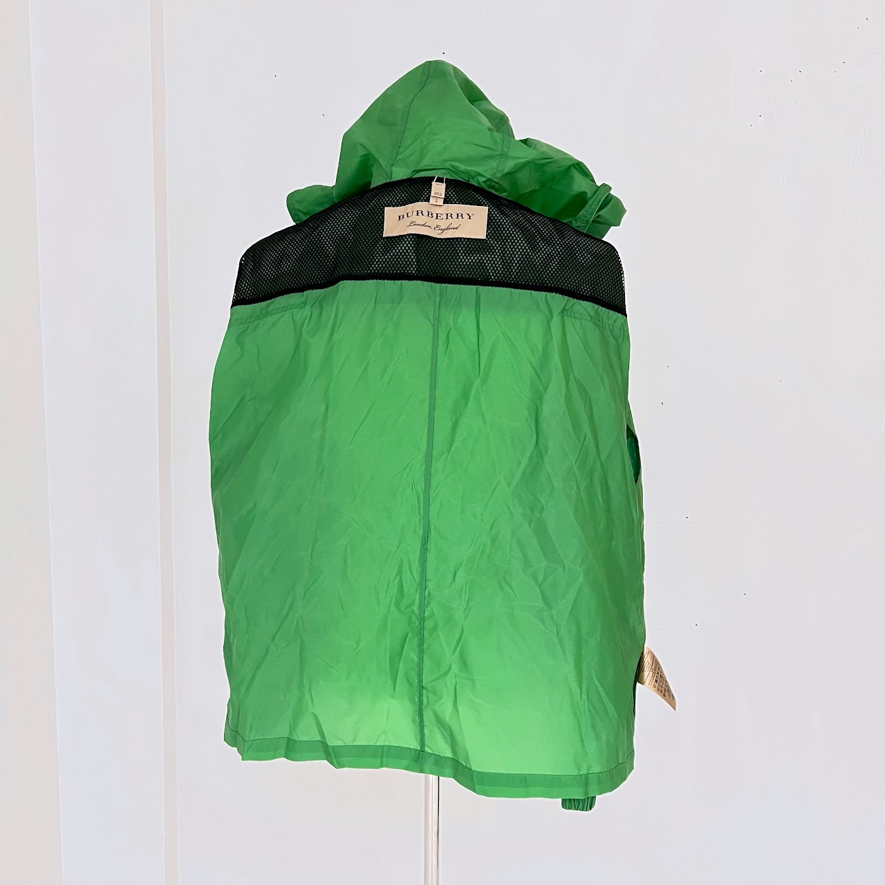 Burberry London Kelly Green Hooded Windbreaker