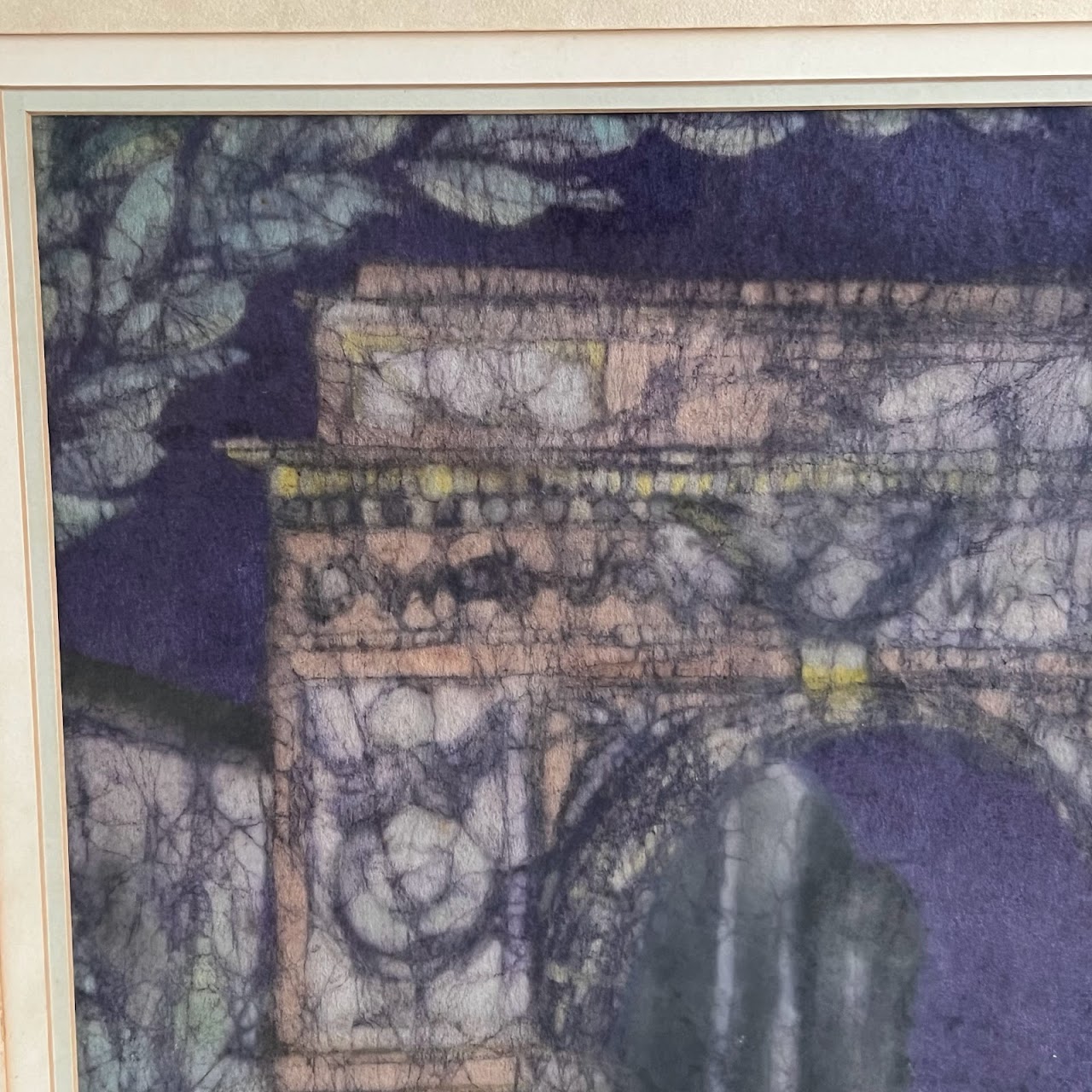 Marie Costa 1977 Washington Square Arch Signed Batik