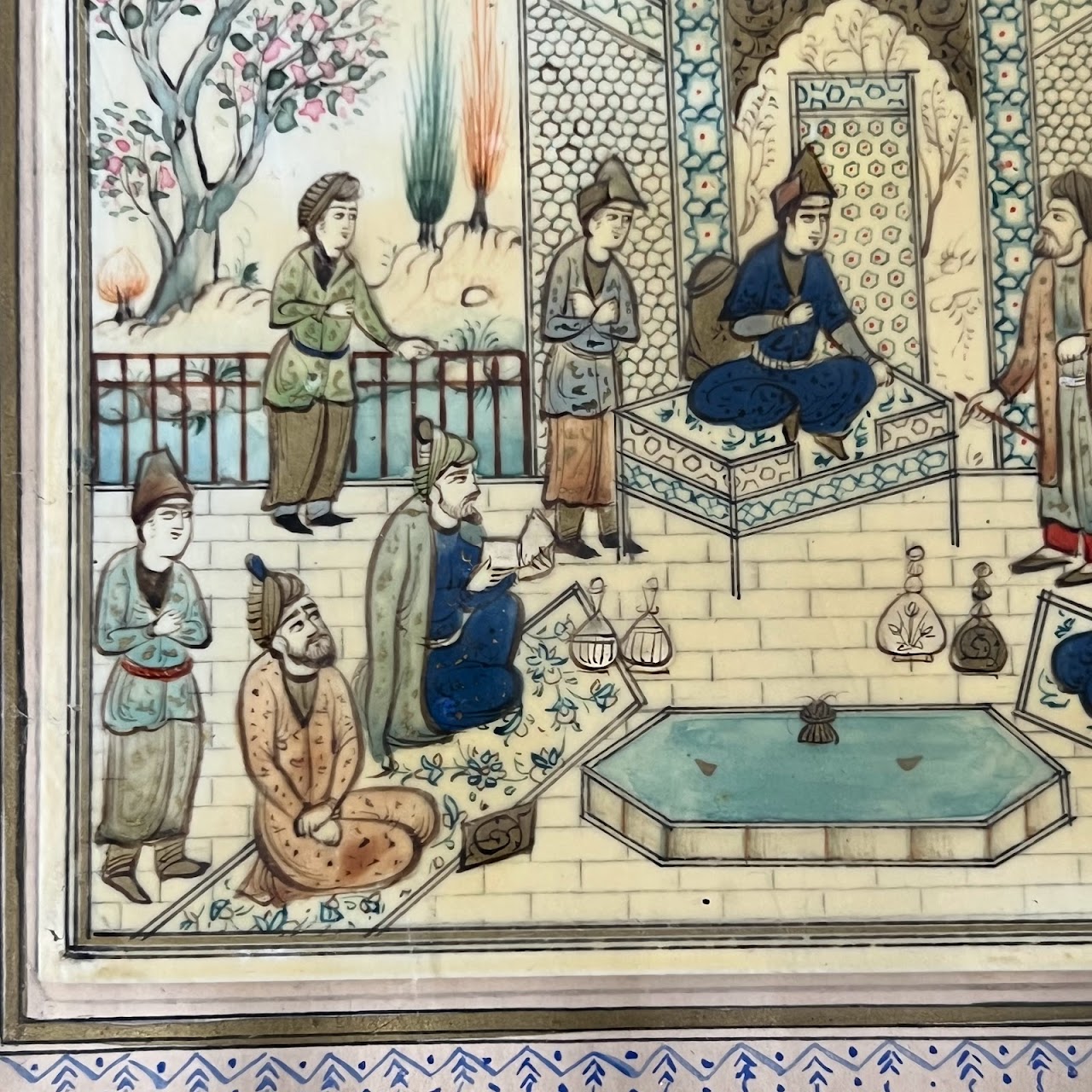 Indian Vintage Miniature Court Scene Painting on Bone #1