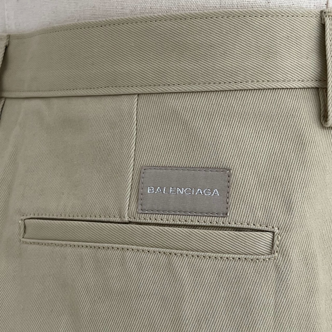 Balenciaga Stone Twill Canvas Chino Pants