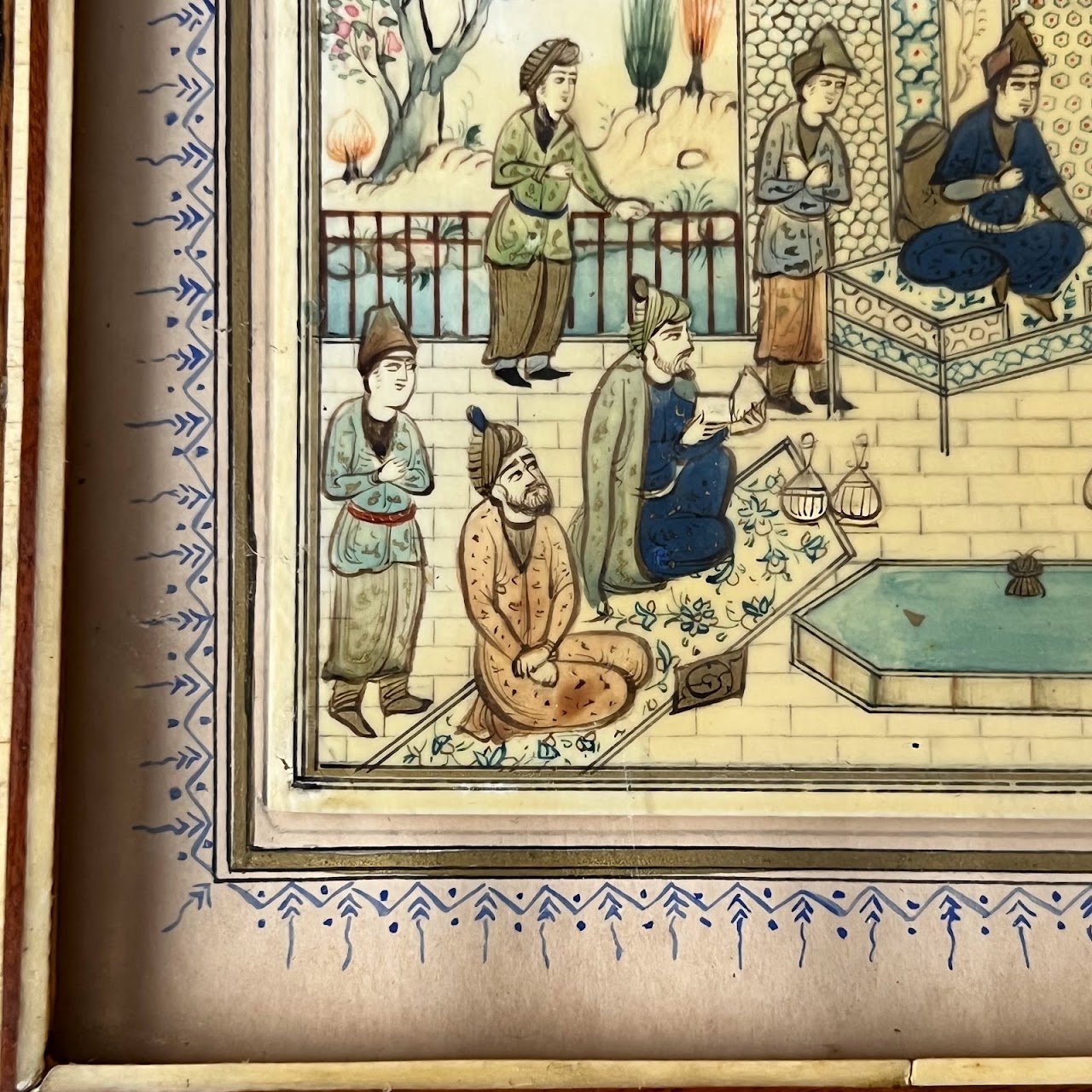 Indian Vintage Miniature Court Scene Painting on Bone #1