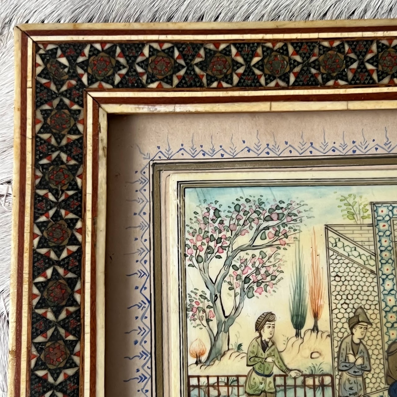 Indian Vintage Miniature Court Scene Painting on Bone #1