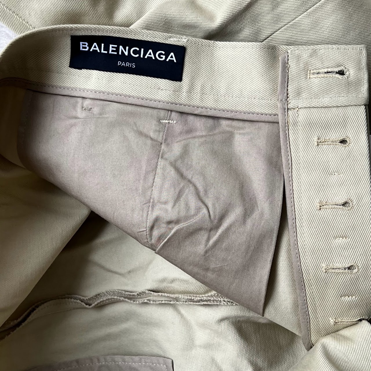 Balenciaga Stone Twill Canvas Chino Pants