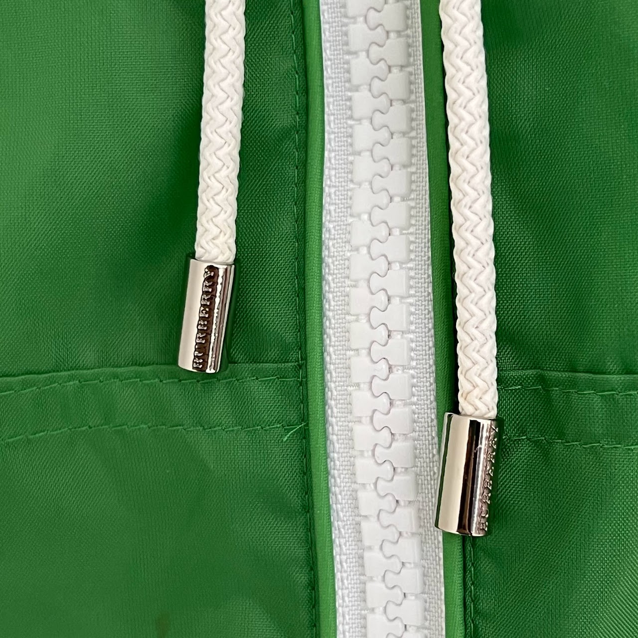 Burberry London Kelly Green Hooded Windbreaker