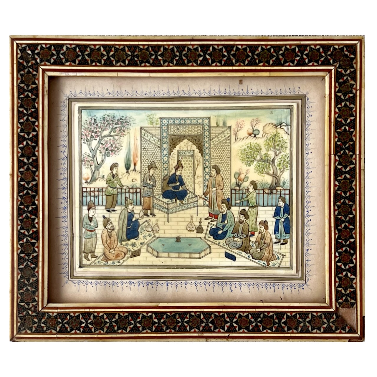 Indian Vintage Miniature Court Scene Painting on Bone #1