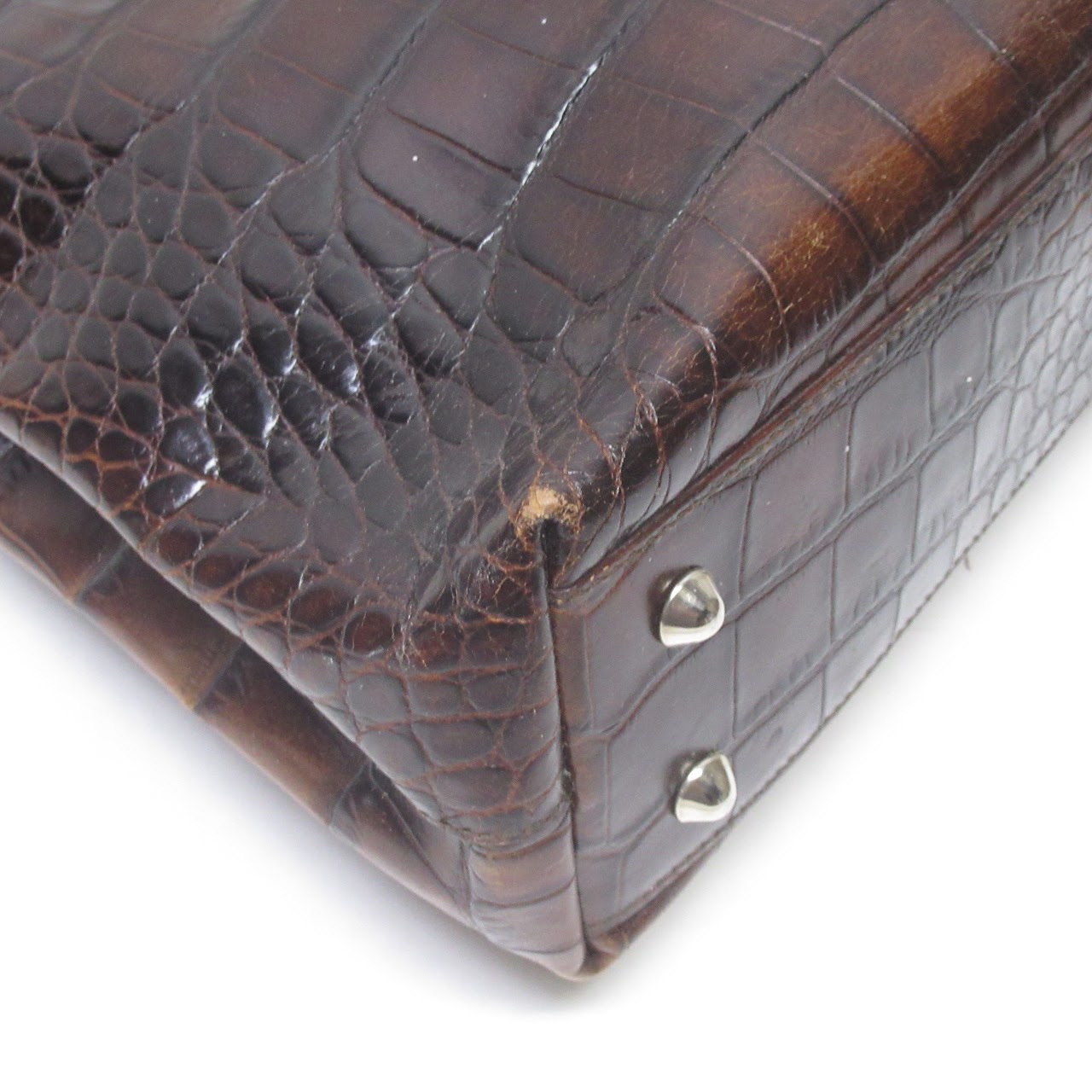 Furla Crocodile Embossed Leather Handbag