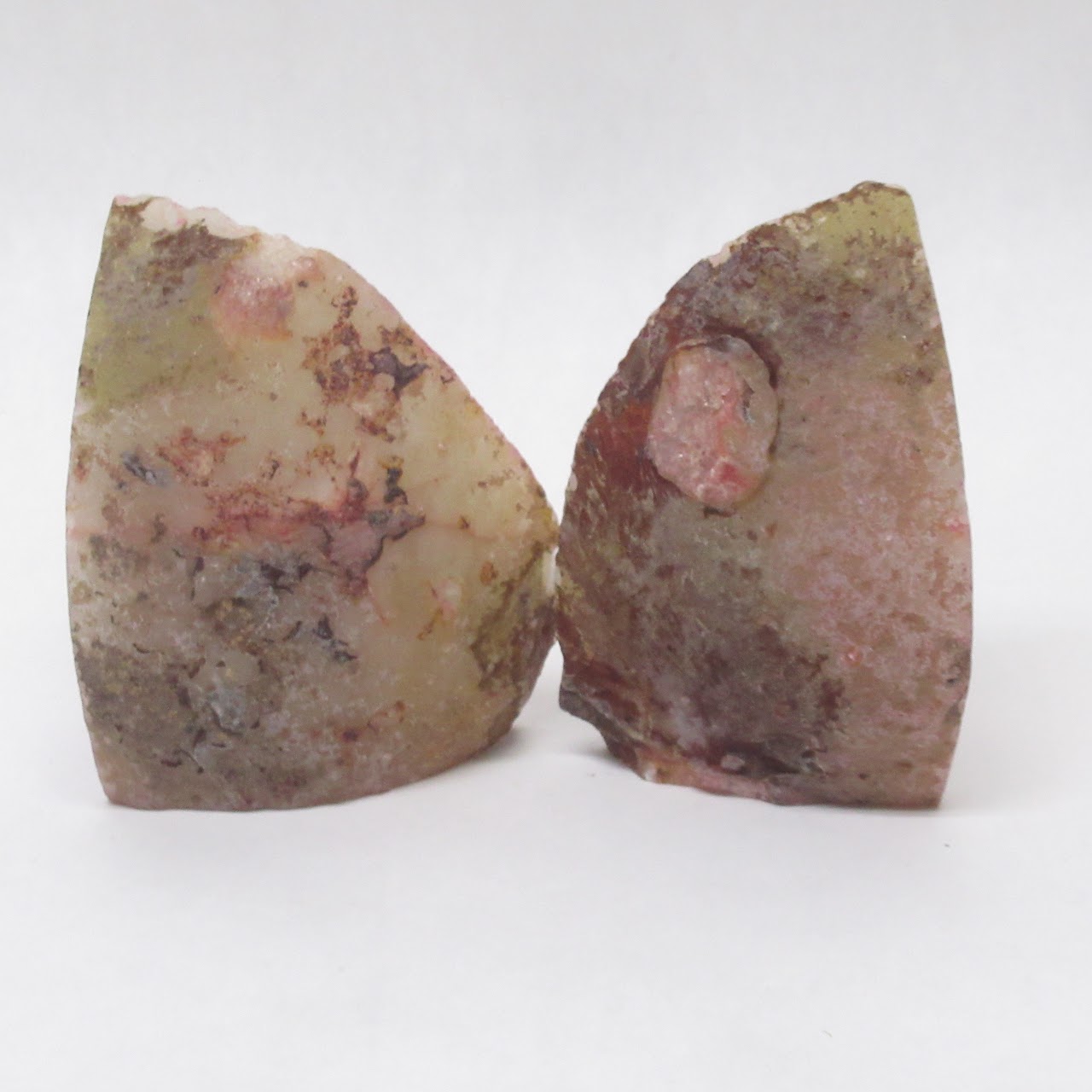 Pink Agate Geode Bookend Pair