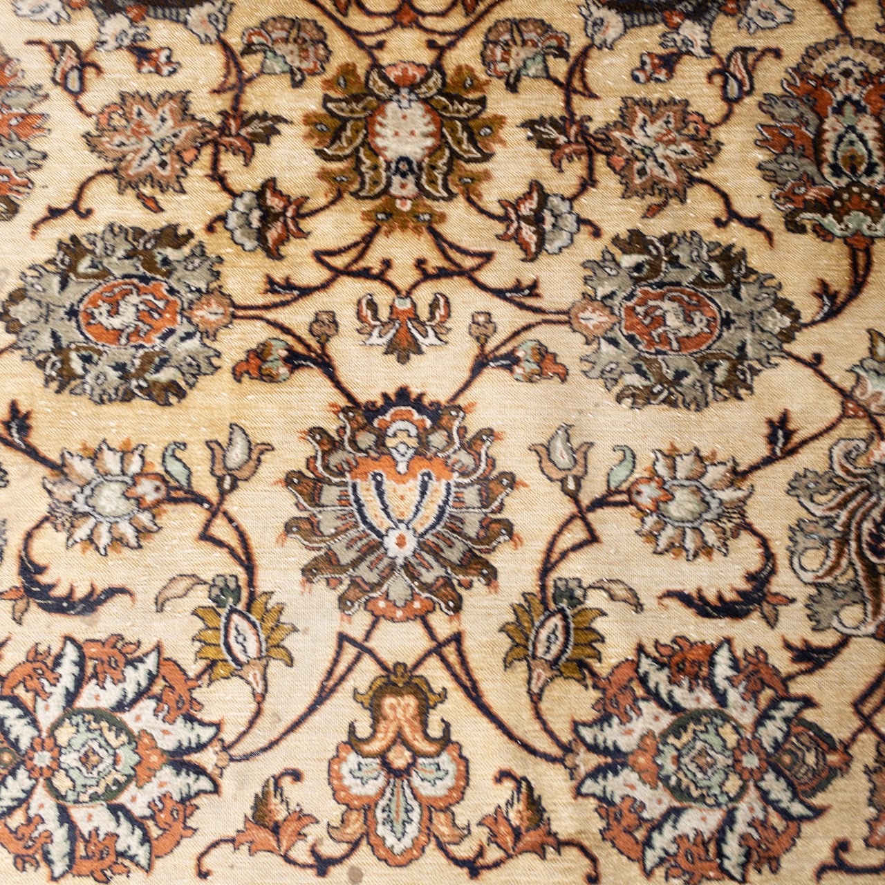 Silk Floral Area Rug