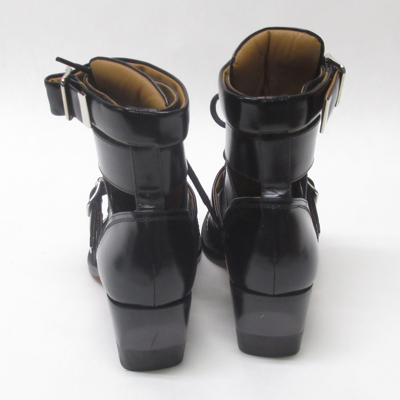 Céline Black Cut Out Leather Boots