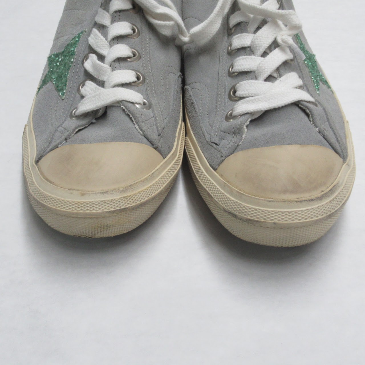 Golden Goose Deluxe Brand V-Star Glittered Distressed Sneakers