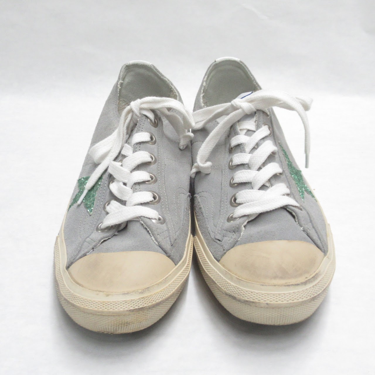 Golden Goose Deluxe Brand V-Star Glittered Distressed Sneakers