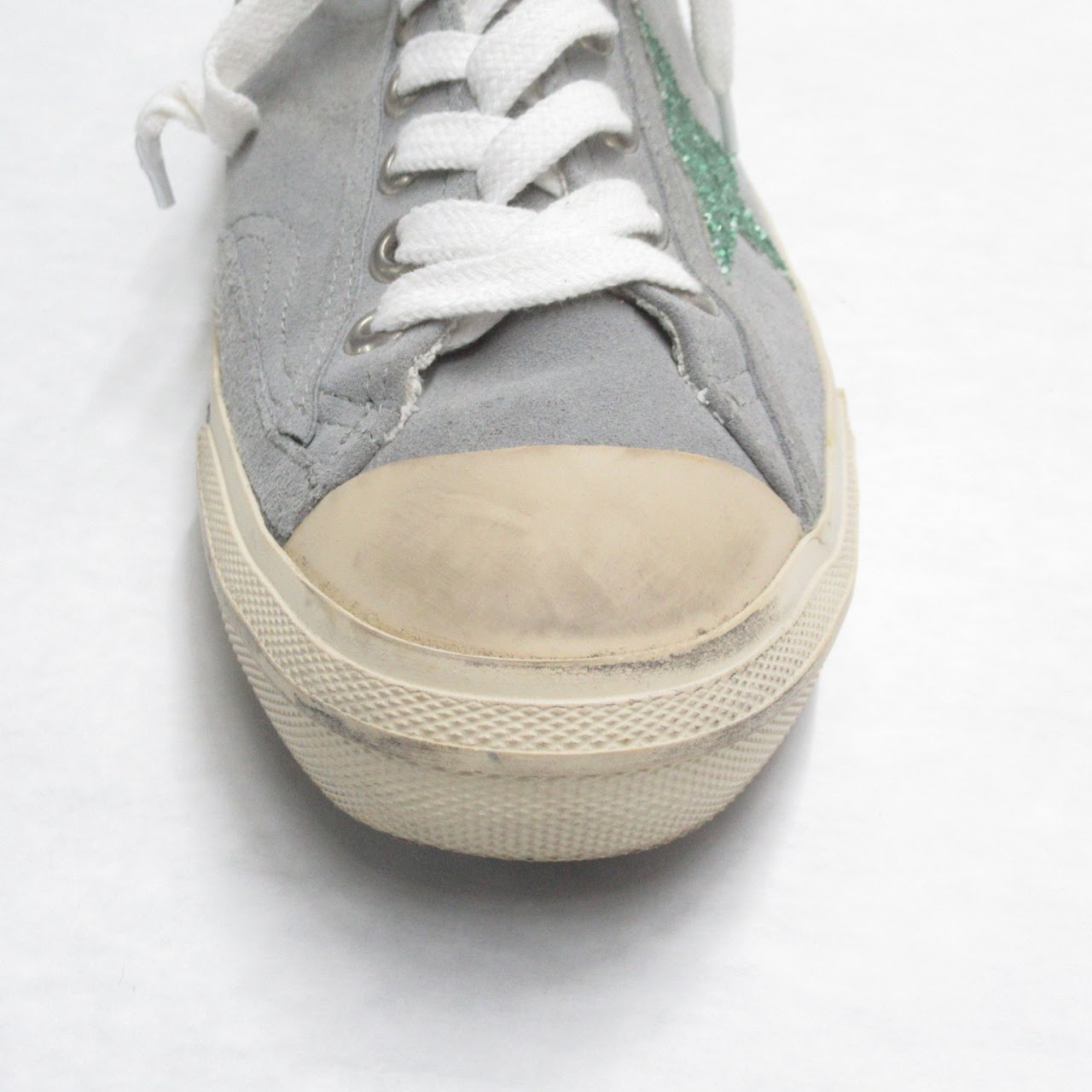 Golden Goose Deluxe Brand V-Star Glittered Distressed Sneakers