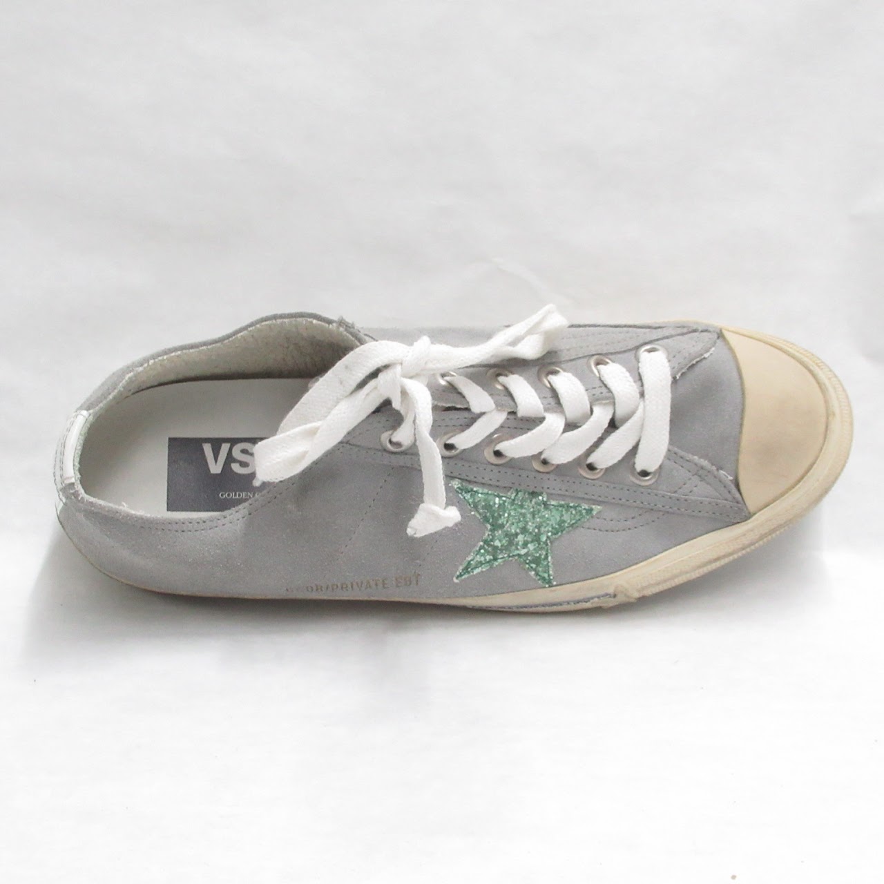 Golden Goose Deluxe Brand V-Star Glittered Distressed Sneakers