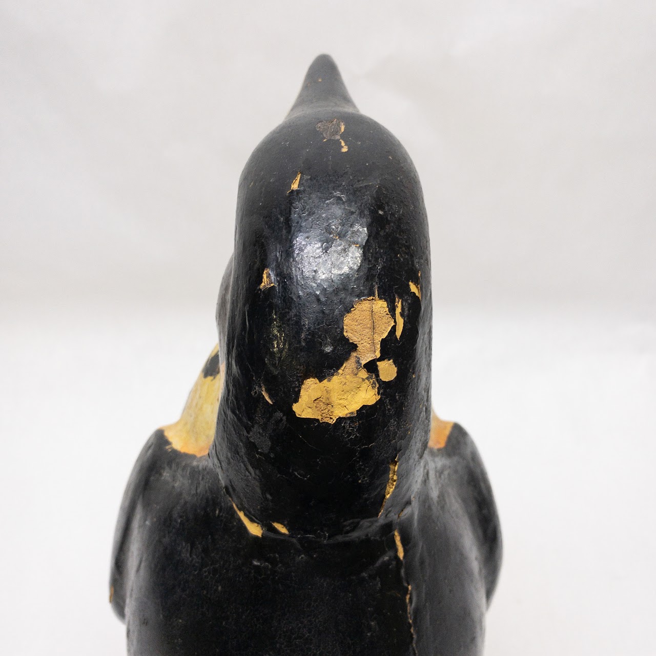 Vintage Painted Wood Emperor Penguin Statue