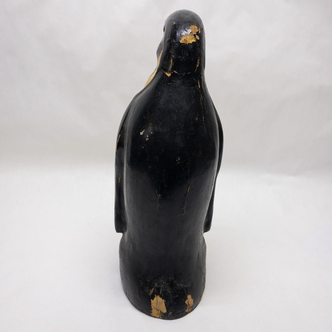 Vintage Painted Wood Emperor Penguin Statue