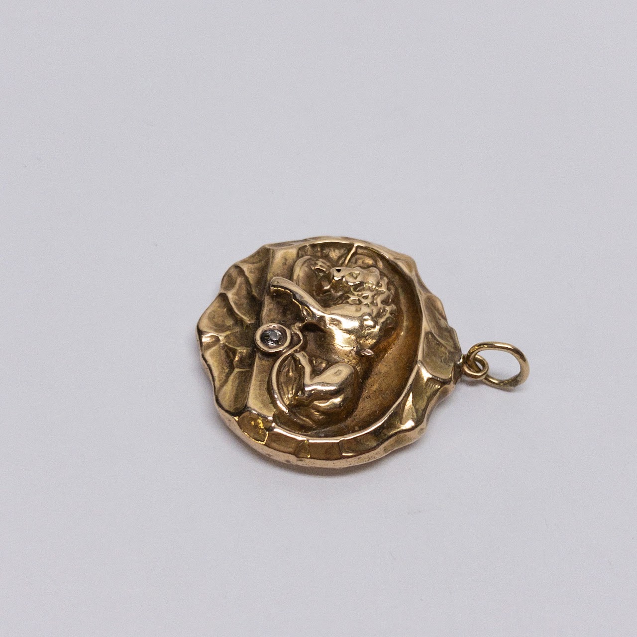 14K Gold & Diamond Lion Charm