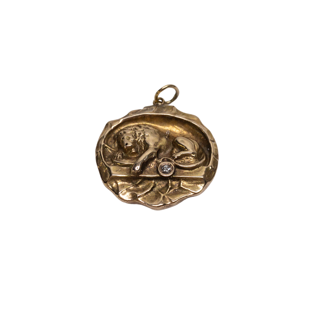 14K Gold & Diamond Lion Charm