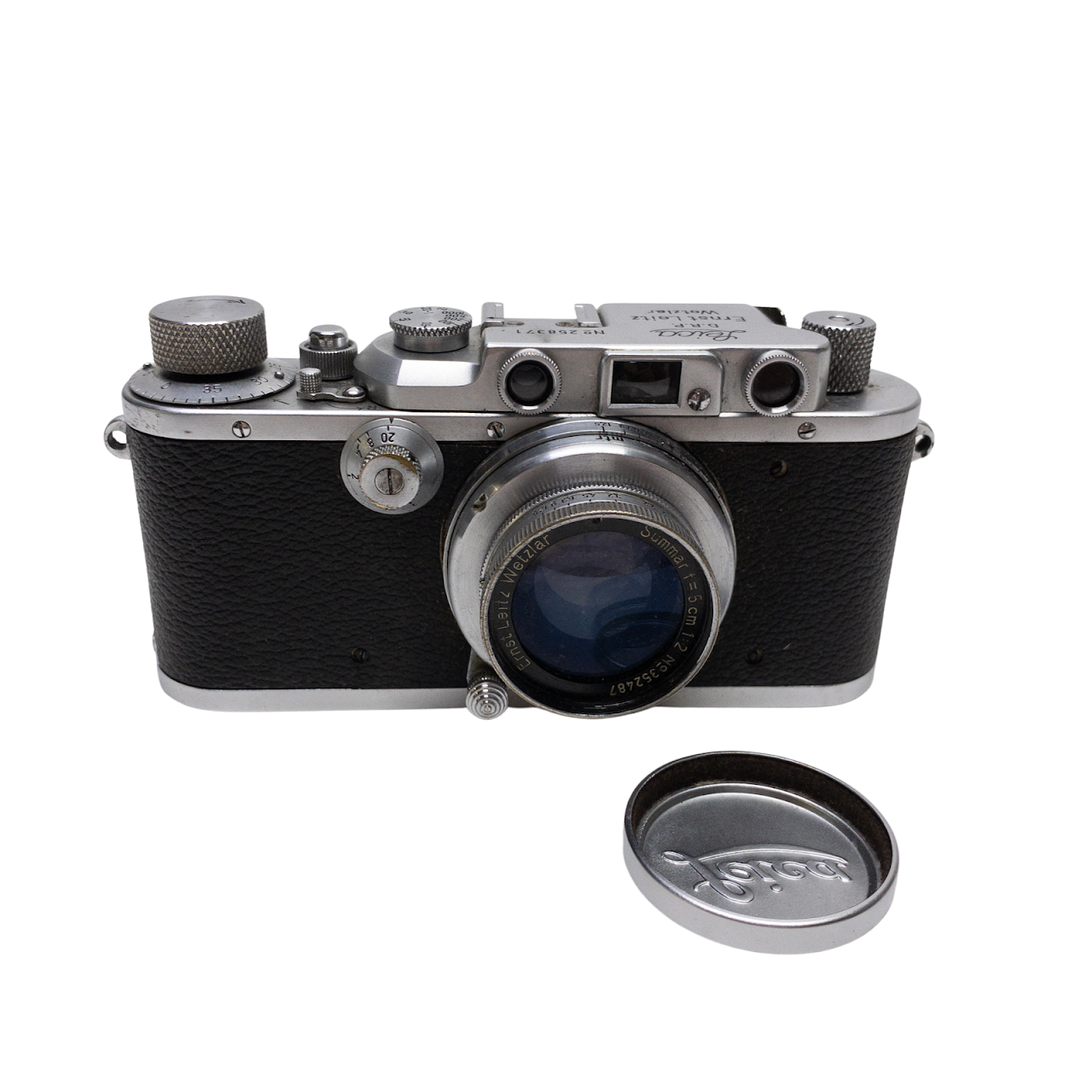 Leica DRP No. 258371 Camera with Leather Case, 5cm Summar Lense
