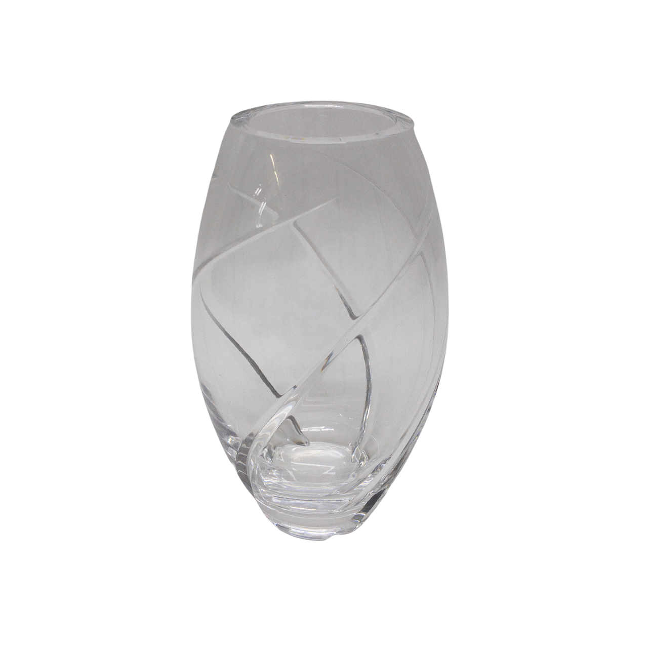 Tiffany & Co. Crystal Elliptical Swirl Vase