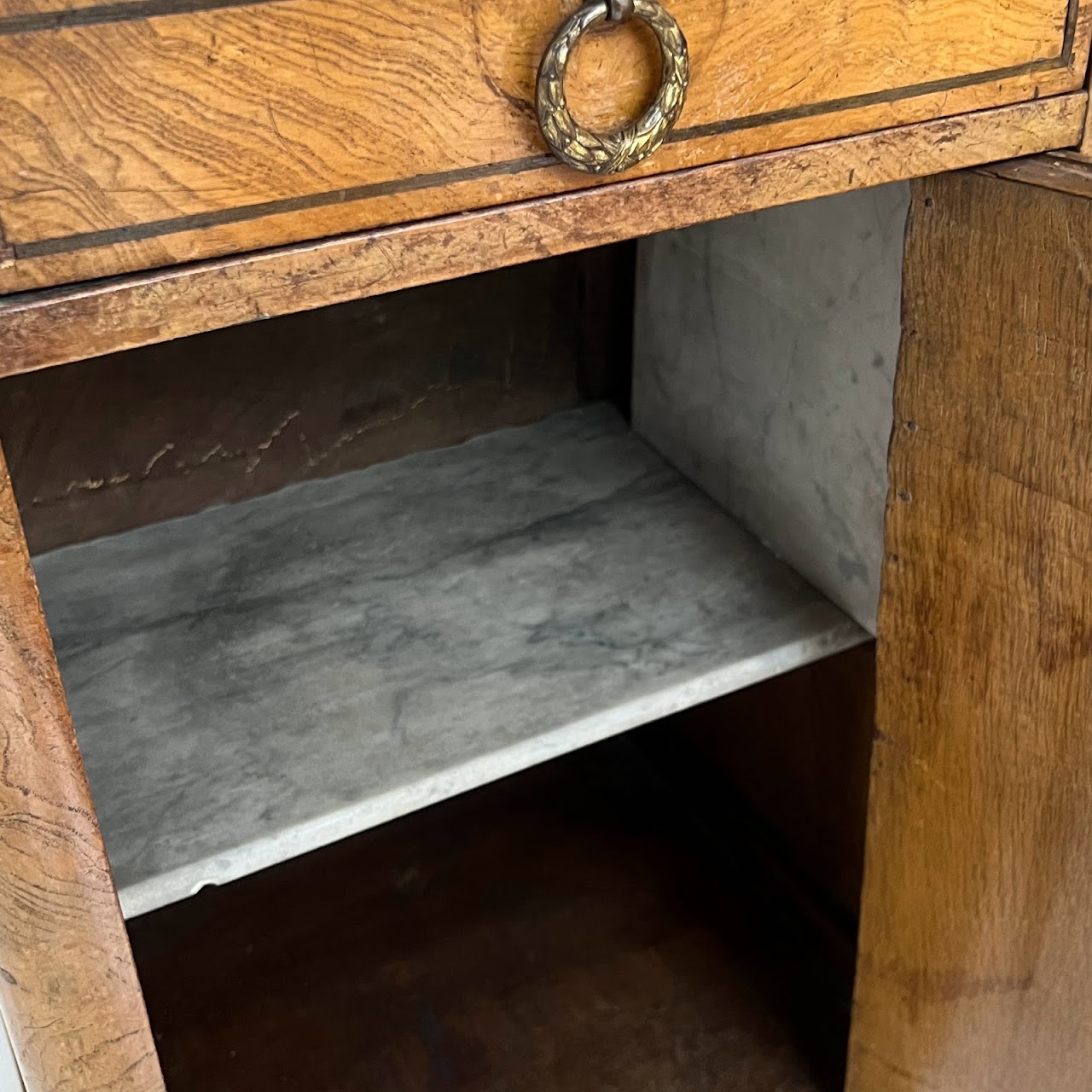 19th C. French Ormolu Mounted Burl Night Stand