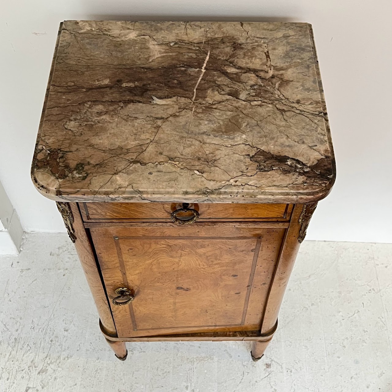 19th C. French Ormolu Mounted Burl Night Stand