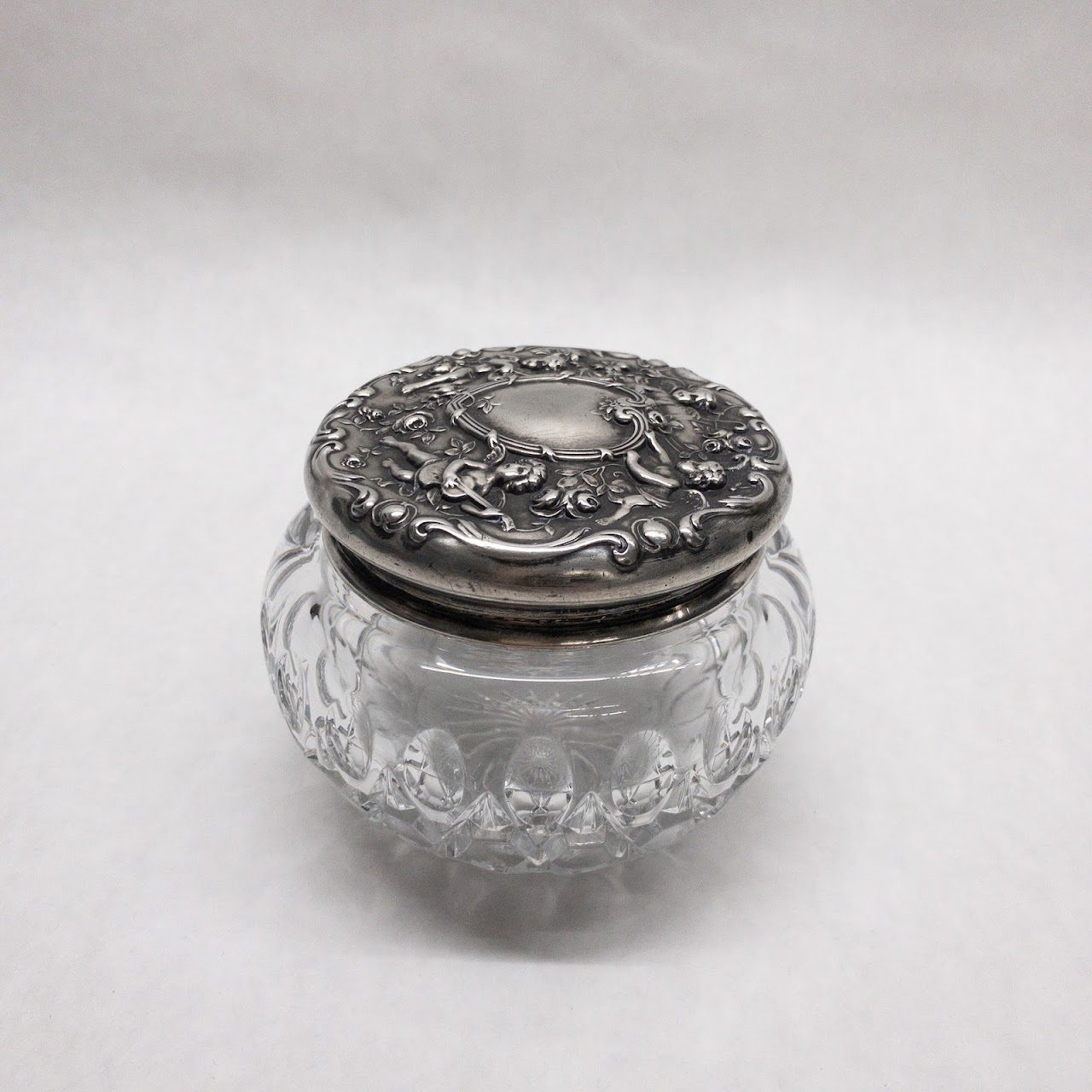 Silver & Glass Vanity Jar