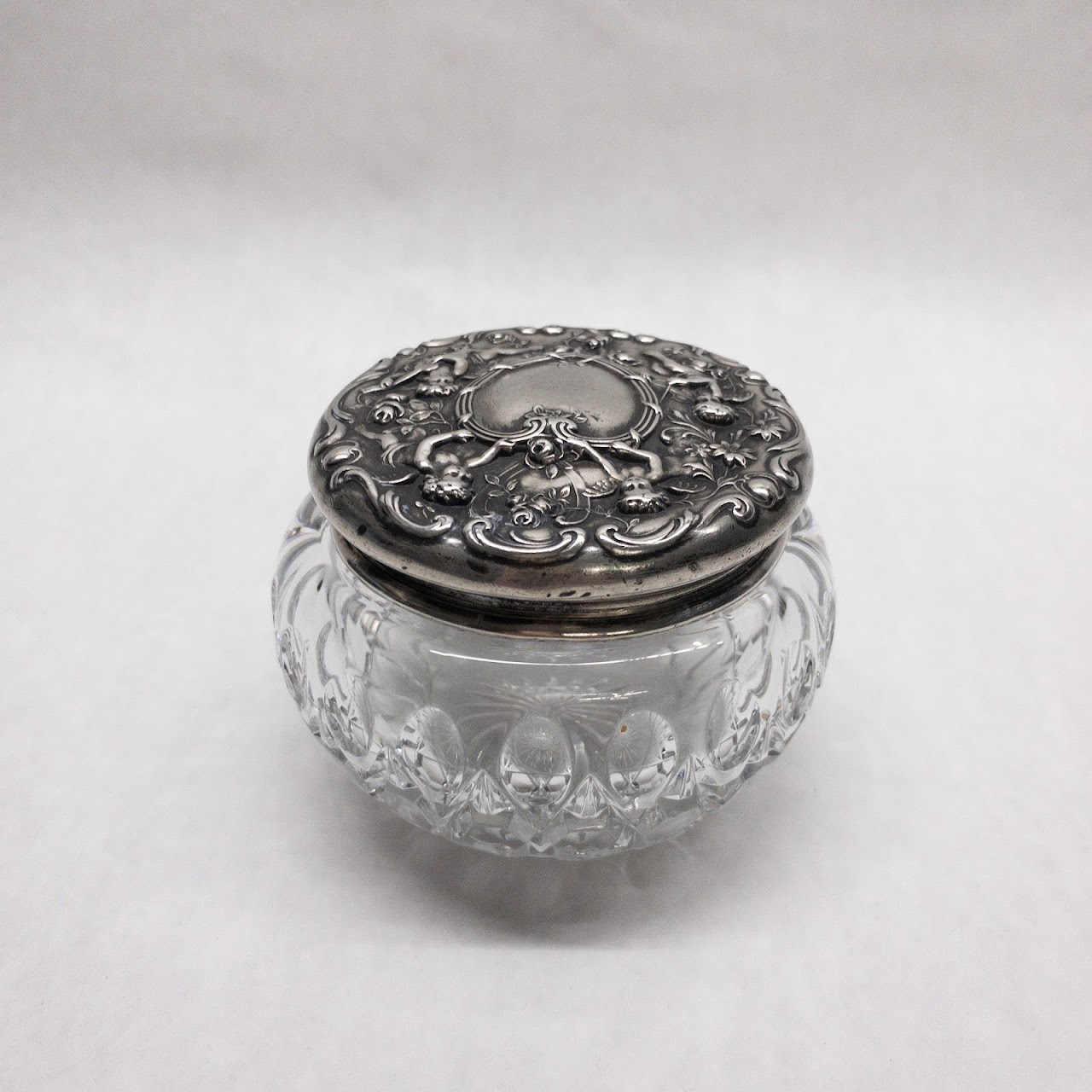 Silver & Glass Vanity Jar