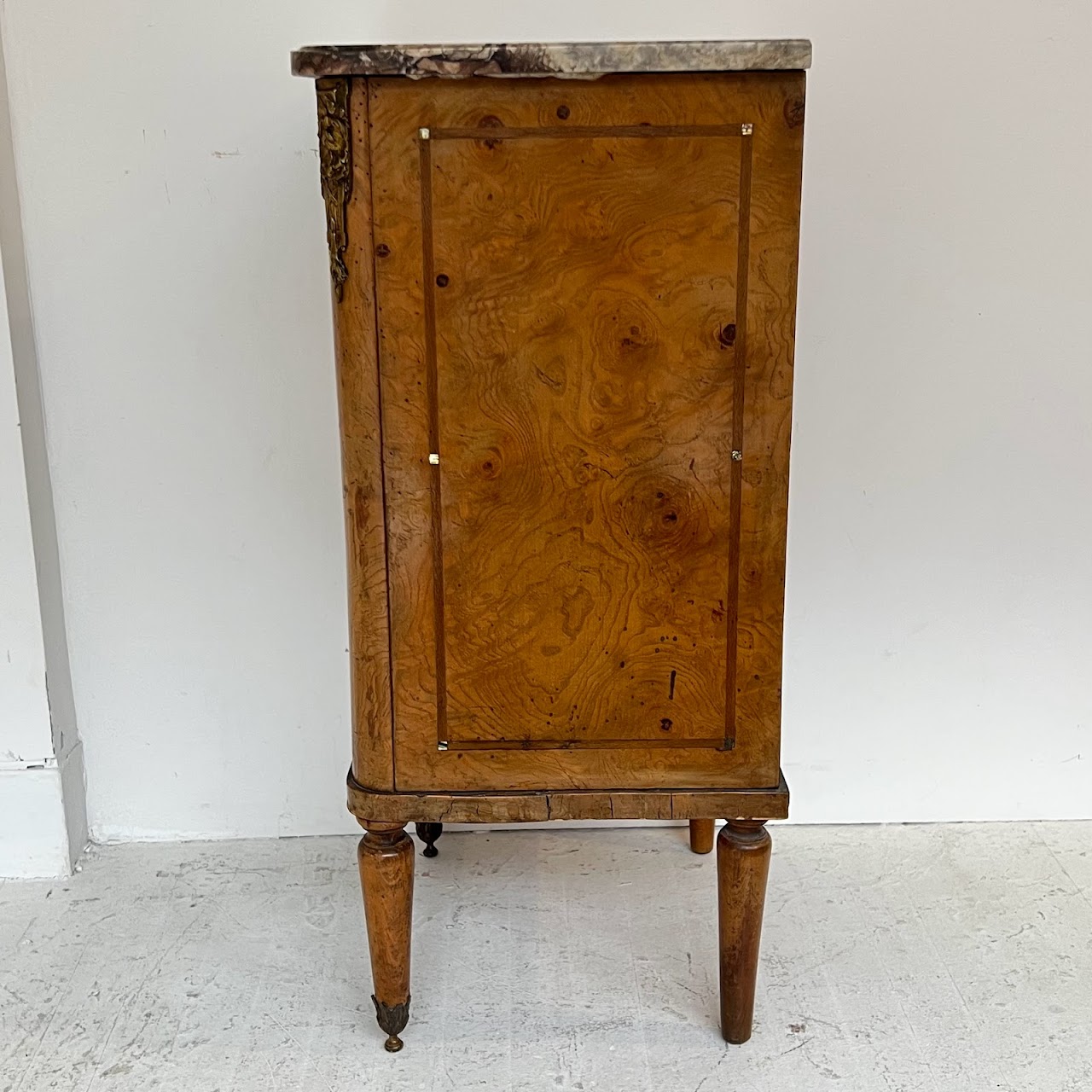 19th C. French Ormolu Mounted Burl Night Stand