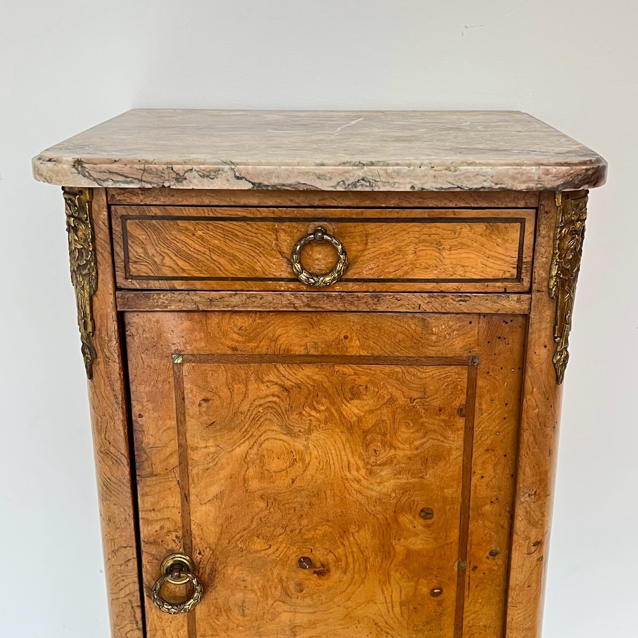 19th C. French Ormolu Mounted Burl Night Stand