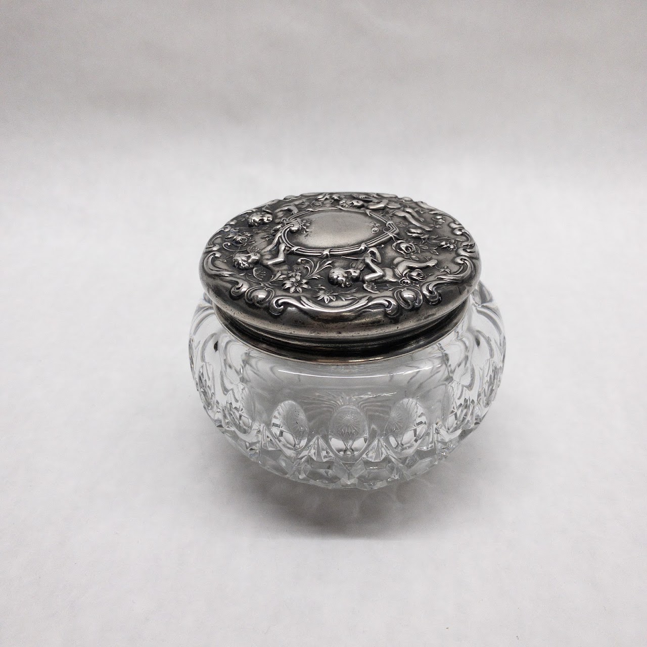 Silver & Glass Vanity Jar