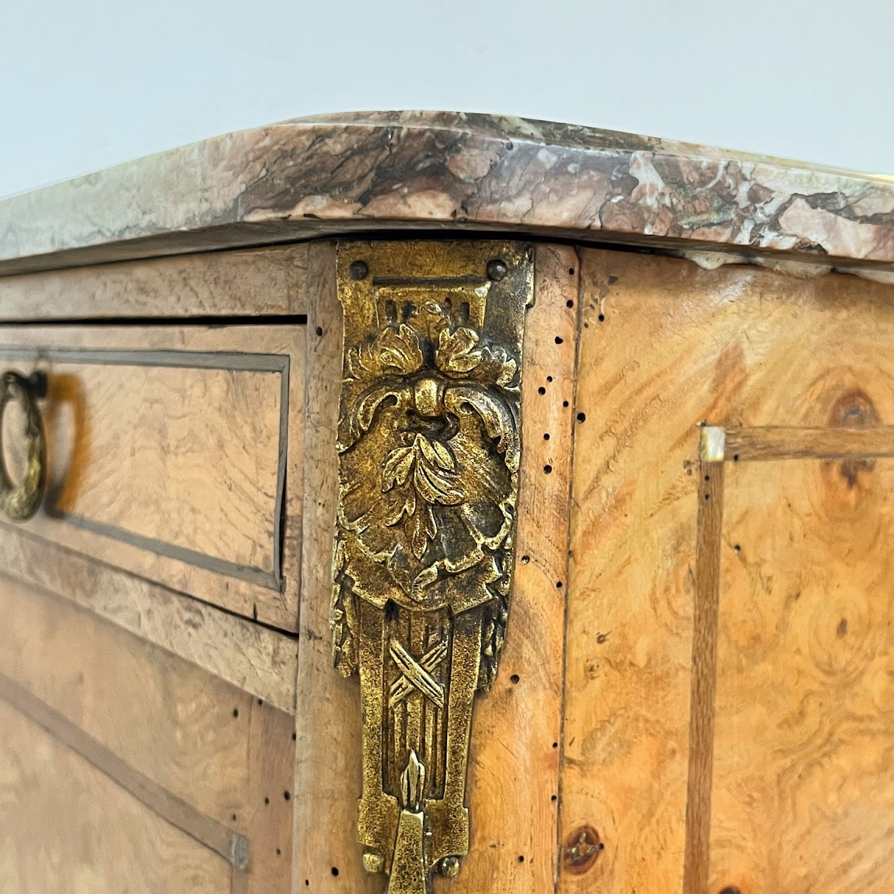 19th C. French Ormolu Mounted Burl Night Stand