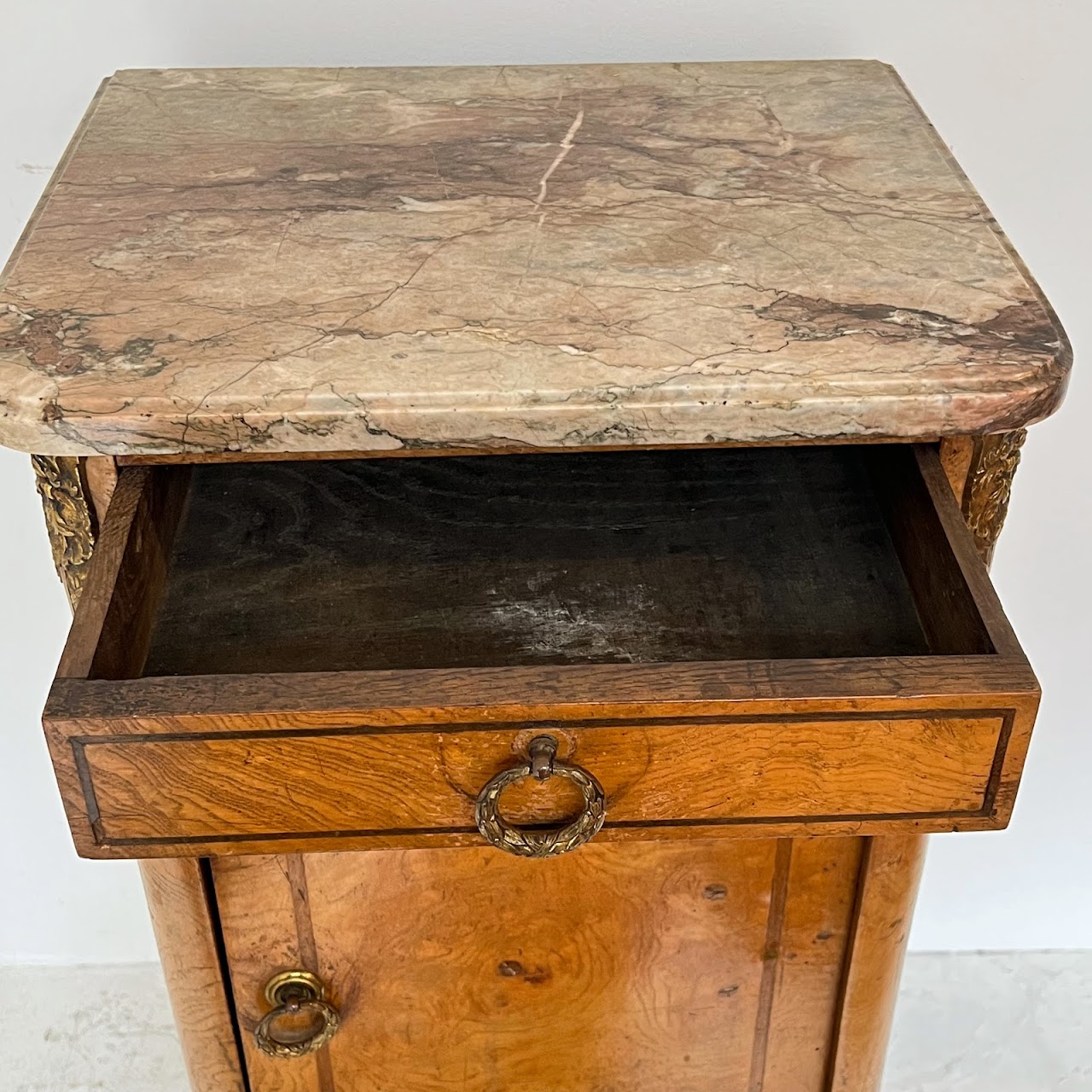 19th C. French Ormolu Mounted Burl Night Stand