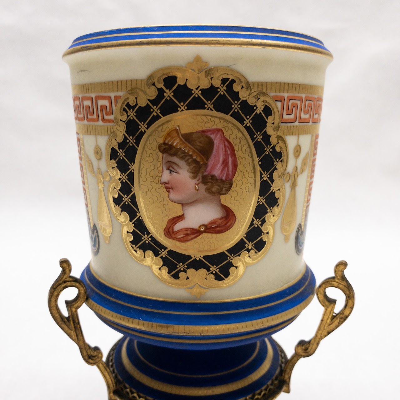 19th C. French Hand-Painted Porcelain Vase Pair