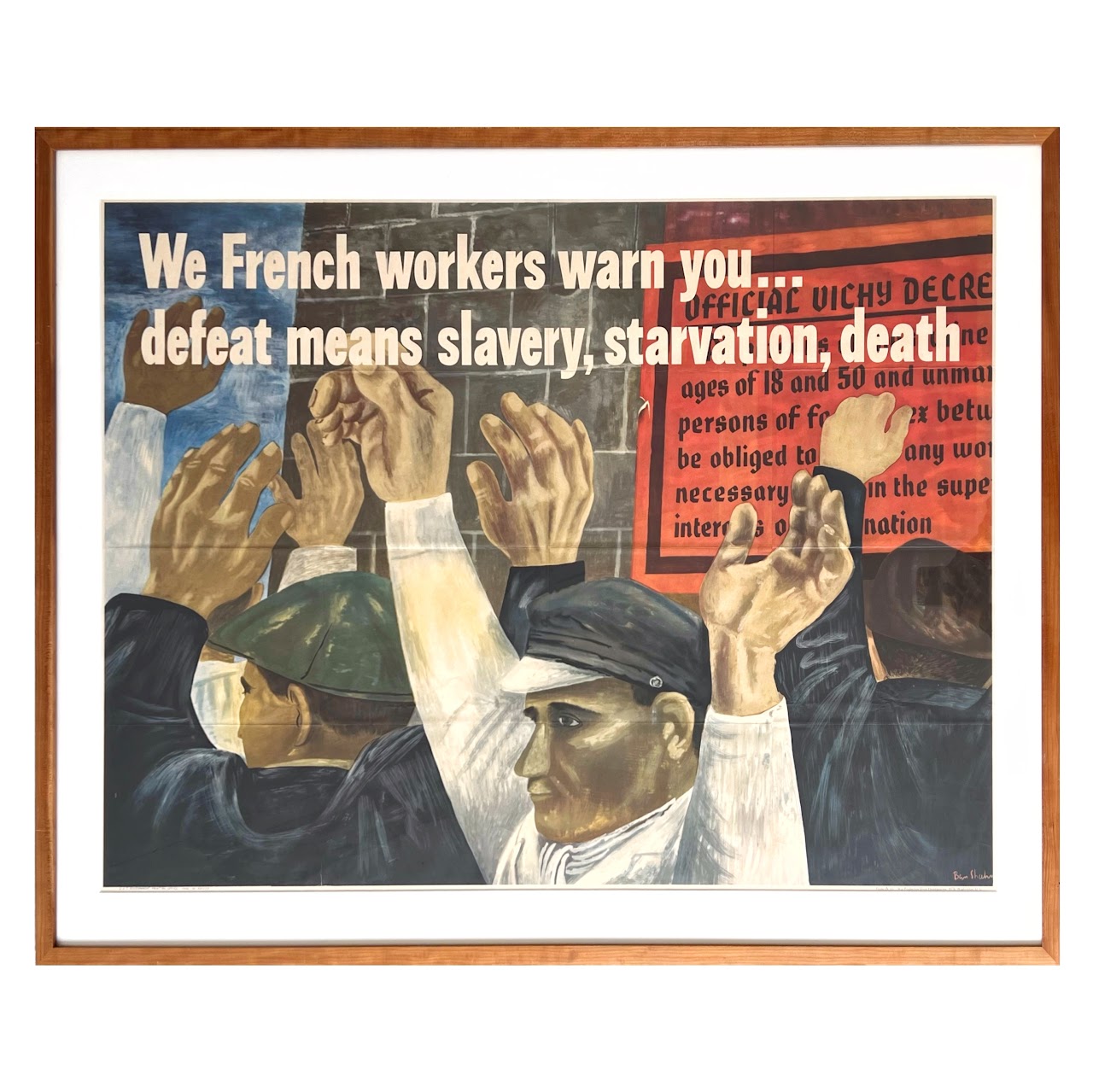 Ben Shahn 'We French Workers'  WWII Propaganda Poster