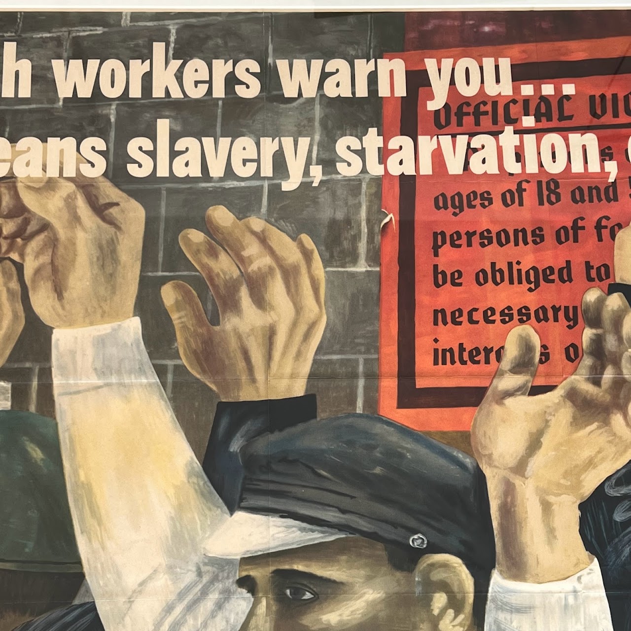 Ben Shahn 'We French Workers'  WWII Propaganda Poster