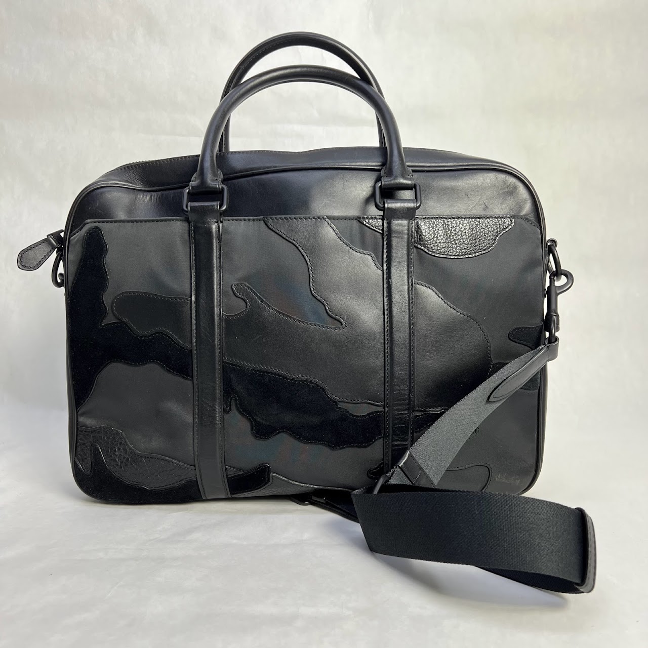 Coach Perry Blackout Leather Camouflage Briefcase