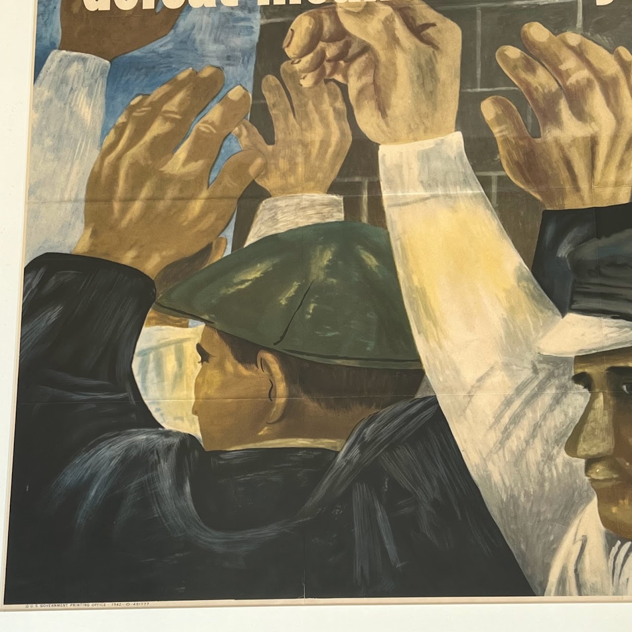 Ben Shahn 'We French Workers'  WWII Propaganda Poster